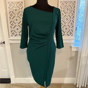 Elegant Asymmetrical Green Dress